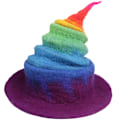 Miniatyrbild 1 av 2: Handgjord ullfilthatt Regnbågsgradient Färgglad hatt Wizard's Hat