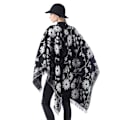 Miniatyrbild 2 av 2: Fringed Hem Sjal Etnisk Stil Poncho Vinterkofta för Dam
