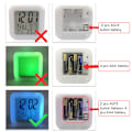 Miniatyrbild 4 av 4: LED-väckarklocka Super Mario 7 Color Changing Digital med termometer