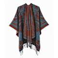 Miniatyrbild 1 av 5: Fringed Fåll Pashmina Sjal Wrap Vinter Varm Etnisk Stil Poncho Open Front Cape for Lady