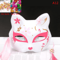 Miniatyrbillede 1 af 5: 1 Stk Anime Rævemasker Half Face Cat Mask Maskerade Festival Del Color A12