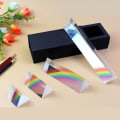 Miniatyrbilde 3 av 5: Trekantet prisme regnbueprisma krystall fotografisk fysikk Li Transparent 25*50mm