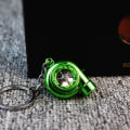 Miniatyrbillede 1 af 8: Elektrisk mini turbo turbolader nøglering Spinning turbine nøgle Green one size