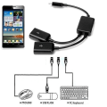 Miniatyrbilde 2 av 5: Dual Micro USB OTG Hub Host Adapter-kabel for nettbrett og SMA Black one size