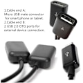 Pikkukuva 3 / 5: Dual Micro USB OTG Hub Host Adapter -kaapeli Tablet PC:lle ja Sma:lle Black one size