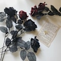 Miniatyrbillede 2 af 5: Gothic Black Rose kunstige blomster Simuleringsblomster Valenti Red one size