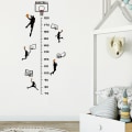 Miniatyrbild 6 av 8: Basketpojke Höjdmät väggdekaler för barnens sovrum w Black One Size