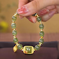 Miniatyrbillede 3 af 7: Stil Imiterer Hetian Jade Armbånd Kvadrat Sukker Lotus Perler One Size