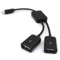 Miniatyrbilde 4 av 5: Dual Micro USB OTG Hub Host Adapter-kabel for nettbrett og SMA Black one size