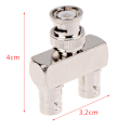 Miniatyrbillede 3 af 5: 1 stk BNC hanstik til 2X BNC hunstik Y splitter RF adapter one  size
