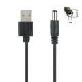 Pikkukuva 1 / 5: USB -portti 2,5 3,5 4,0 5,5 mm 5 V DC Barrel Jack Power Cor Black DC5.5 5.5X2.1mm