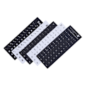 Miniatyrbillede 3 af 5: Engelske tastaturerstatningsmærkater hvid på sort Enhver PC Com Black 2pcs