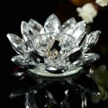 Miniatyrbilde 3 av 5: 60 mm kvartskrystall Lotus Flower Crafts Glass Fengshui Ornament White one size
