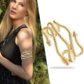 Miniatyrbillede 3 af 5: Open Snake Overarm Bangle Armbånd Justerbar Arm Cuff Bangle Gold 1pc