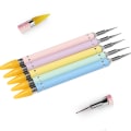 Miniatyrbillede 6 af 8: 5 Stk Udskiftelige Nail Dotting Wax Blyanthoved Perler Rhinestones White onesize