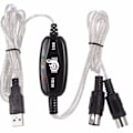 Miniatyrbillede 4 af 5: USB IN-OUT MIDI Cable Converter PC til Music Keyboard Adapter Co Black One Size