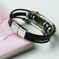 Miniatyrbillede 6 af 7: Lucky Eye Tyrkisk Onde Øje Armbånd Punk Multilayer Læder Ha onesize