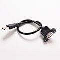 Miniatyrbillede 2 af 5: 1,64 FT USB 2.0 han til hun forlængerpanelmontering Black 30cm