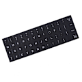 Miniatyrbillede 1 af 5: Engelske tastaturerstatningsmærkater hvid på sort Enhver PC Com Black Light