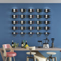 Miniatyrbilde 5 av 8: Veggmontert opp-ned vinstativ Flaskebeger Glassholder S Black 2 2