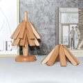 Miniatyrbillede 4 af 8: Træ Trivetter til Varme Retter Isoleringspude Træform Trivet C