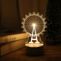 Miniatyrbilde 3 av 5: 3D-plate LED-lampe Creative Night Lights Novelty Illusion Night Warm White A3