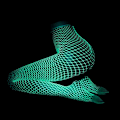 Miniatyrbilde 3 av 5: Lysende glødende nettstrømper Glow In The Dark Nettstrømpe Cyan ONESIZE