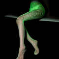 Miniatyrbilde 5 av 5: Lysende glødende nettstrømper Glow In The Dark Nettstrømpe Cyan ONESIZE
