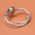 Miniatyrbilde 6 av 8: 1 stk sølv armbånd klokker kvinner mote armbånd kvarts klokke s C one size