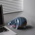 Miniatyrbilde 5 av 8: Moo Deng Leketoy|Moo Deng Flodhest Black