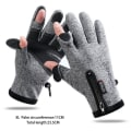 Miniatyrbillede 1 af 8: Vinterfiskehandsker 2 Finger Flip Vandtæt vindtæt Cyclin Gray XL