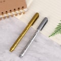Miniatyrbillede 2 af 5: DIY Vandtæt Permanent Paint Marker Penne Guld Og Sølv Til Silver 1pc