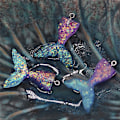 Miniatyrbilde 4 av 8: 10 stk blandet glitter havfrue fiskehale harpiks DIY anheng passer til BH Multicolor