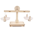 Miniatyrbillede 1 af 5: Børn DIY Pædagogisk Træ Balancing Scale Math Learning Game Brown 2Pcs