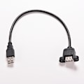 Miniatyrbillede 1 af 5: 1,64 FT USB 2.0 han til hun forlængerpanelmontering Black 30cm