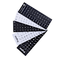 Miniatyrbillede 4 af 5: Engelske tastaturerstatningsmærkater hvid på sort Enhver PC Com Black 2pcs
