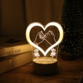 Miniatyrbilde 4 av 5: 3D-plate LED-lampe Creative Night Lights Novelty Illusion Night Warm White A1