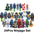 Miniatyrbild 1 av 8: Set med 24 st go Minifigurer Kai Jay Sensei Wu Master Building A one size