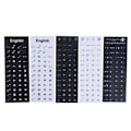 Miniatyrbillede 2 af 5: Engelske tastaturerstatningsmærkater hvid på sort Enhver PC Com Black 2pcs