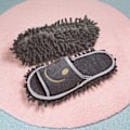 Miniatyrbillede 1 af 8: Smile Face Mopping Hjemmesko Vaskbar Rengøring Gulv Dust Sli Gray OENSIZE