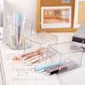 Miniatyrbilde 4 av 7: Pennebeholder solid akryl multifunksjonell skrivebordssminke Brus Transparent onesize