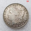 Miniatyrbillede 8 af 8: 1 stk 1878-1887 USA Morgan Silver Dollar $1 erindringsmønter C 1 One size