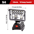 Miniatyrbillede 1 af 8: Til Bosch 18V Li-ion batteri LED arbejdslys 3/4 tommer lommelygte 4inch One Size