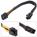 Miniatyrbillede 1 af 5: 1Pc 20CM 4Pin til 8Pin CPU Power Converter Kabelledning Adapter af Black one size
