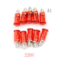 Miniatyrbillede 1 af 5: 10 STK Signallampe 10mm Rød Grøn Gul Lampeindikator 12 Red 220V
