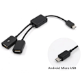 Pikkukuva 5 / 5: Dual Micro USB OTG Hub Host Adapter -kaapeli Tablet PC:lle ja Sma:lle Black one size