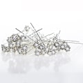 Pikkukuva 4 / 5: 40 kpl häähiusneulat Crystal Pearl Flower morsiamen hiusneulat H 白K6钻珍珠（40支） 5.9cm