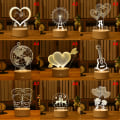 Miniatyrbilde 2 av 5: 3D-plate LED-lampe Creative Night Lights Novelty Illusion Night Warm White A1