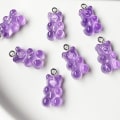 Miniatyrbillede 1 af 5: Candy Bear Øreringe Tukcherry Resin Bjørn Drop Farverige Tegneserie Dingle Drop Til Kvinder Purple