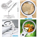 Miniatyrbillede 4 af 5: En hvid opladningsmodel Lup med 8 LED-lys, 5X 11X Håndholdt og Foldbar Forstørrelsesglas & Belyst Bordmodel 2 i 1 Opgraderet Version til Seniorer